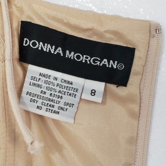 NWT Donna Morgan Ivory Camisole Style Lined Blouse with Embroidered Hem, Size 8 - Picture 4 of 10